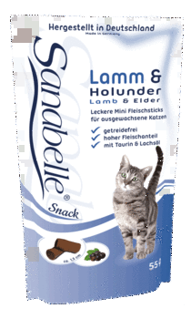 Лакомство для кошек Sanabelle Snack  с ягнёнком и бузиной 55 г