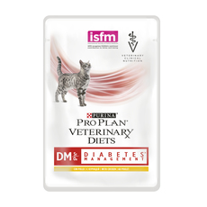 Влажный лечебный корм для кошек Purina Nestle Vet Diet DM,  при диабете, пауч с курицей, 85 гр.