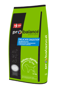 Сухой корм для взрослых собак всех пород ProBalance Delicate Digestion,  профилактика нарушений пищеварения,  с лососем и рисом 15 кг