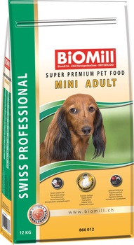 Сухой корм для взрослых собак мелких пород Biomill Swiss Professional Mini Adult (ведро) 3 кг