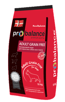 Сухой корм для взрослых собак всех пород ProBalance Adult Grain Free беззерновой 10 кг