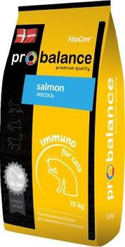 Сухой корм для взрослых кошек всех пород ProBalance Immuno Salmon, с лососем 10 кг