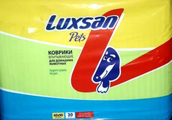 Пеленки для собак Luxsan Pats, впитывающие, целлюлозные, 60х90 см, 30 шт