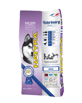 Корм полувлажный для собак всех пород, 4 вида рыб, Natyka Veterinary Ocean 350 гр, 4,5 кг, 13,5 кг