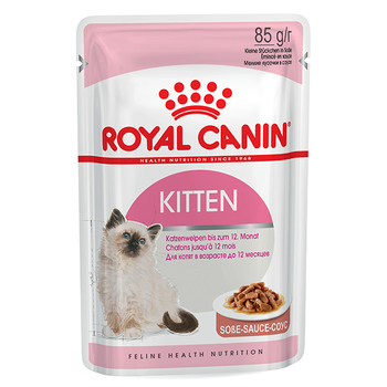 Консервированный корм для котят от 4 месяцев, вторая фаза прикорма Royal Canin Kitten Instinctive кусочки в нежном соусе 85 гр
