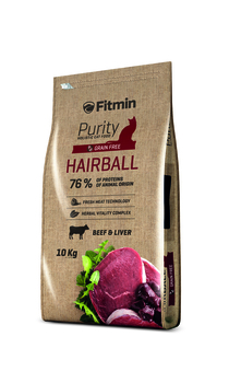 Сухой беззерновой корм для   кошек Fitmin Cat Purity  Hairball 400 гр, 1,5 кг, 10 кг