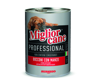 Консервированный корм для взрослых собак всех пород с говядиной MIGLIOR CANE PROFESSIONAL  400 гр, 1260 гр
