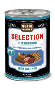 Влажный корм для щенков Solid Natura Selection Телятина 970 гр