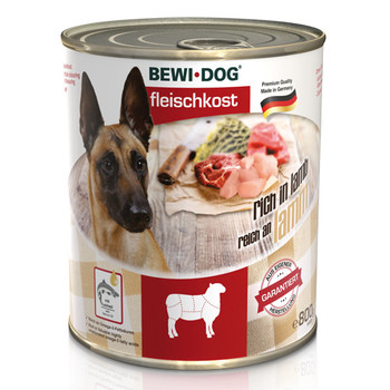 Влажный корм для собак Bewi Dog Meat Selection Rich in lamb, Беви Дог с ягненком 800 гр