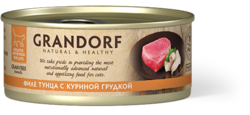 Влажный корм для кошек Grandorf, филе тунца с куриным филе