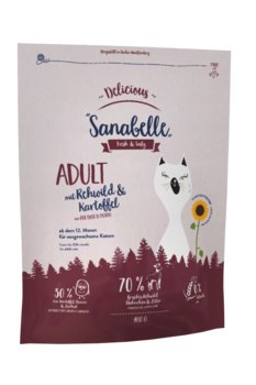 Сухой корм для взрослых кошек Sanabelle Adult Delicious с косулей и картофелем 400 гр, 2 кг
