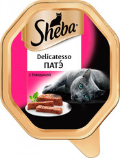 Консервированный корм для взрослых кошек Delicatesso Sheba Патэ с говядиной 85гр