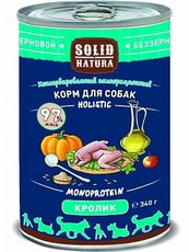 Консервированный влажный корм для собак Solid Natura Holistic Кролик