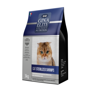 Сухой корм высшей категории качества для стерилизованных кошек Gina Elite Cat Sterilized Shrimps  1 кг, 3 кг, 8 кг, 20 кг