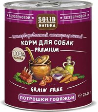 Консервированный влажный корм для собак Solid Natura Premium Потрошки говяжьи 240 гр