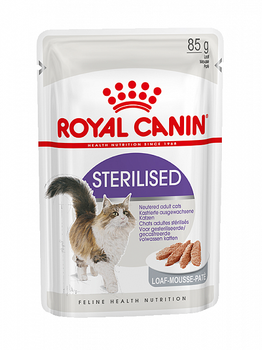 Консервированный влажный корм для кастрированных и стерилизованных котов и кошек Royal Canin Sterilized паштет 85 гр