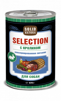 Консервированный влажный корм для собак Solid Natura Selection Кролик 970 гр
