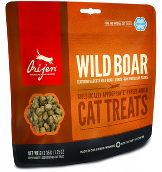 Сублимированое лакомства для кошек Orijen Wild Boar Cat из мяса дикого кабана, 35 г