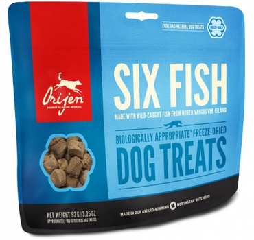 Сублимированное лакомство для собак Orijen Six Fish 6 видов рыб 42,5 гр, 92 гр