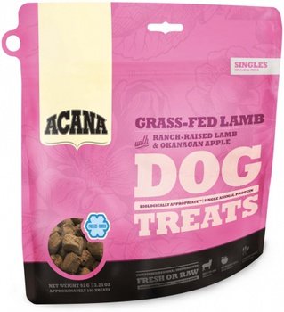 Сублимированное лакомство для собак Acana Grass-Fed Lamb на 100% состоят из мяса вскормленного на пастбище ягненка 35 гр, 92 гр