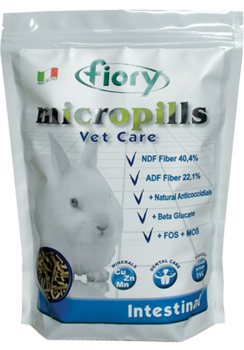 Корм для карликовых кроликов с проблемами ЖКТ Fiory Micropills Vet Care Intestinal 850 гр