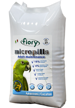 Корм для амазонских попугаев и какаду Fiory Micropills Amazzoni/Cacatua 1,4 кг, 2,5 кг