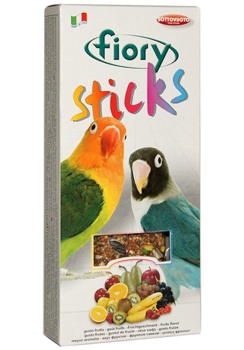 Лакомые палочки для средних длиннохвостых попугаев Fiory Sticks с фруктами, 2х60 г