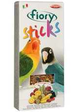 Лакомые палочки для средних длиннохвостых попугаев Fiory Sticks с фруктами, 2х60 г