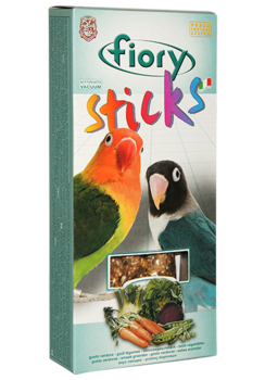 Лакомые палочки для средних длиннохвостых попугаев Fiory Sticks с овощами, 2х60 г