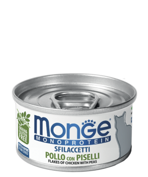 Консервированный корм для кошек монопротеин Monge Cat Monoprotein из курицы с горошком 80 гр