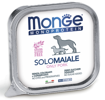 Консервы для взрослых собак Monge Dog Monoprotein Solo паштет из свинины 150 гр.