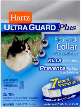 Ошейник Хартц Ультра Гард инсектоакарицидный для кошек и котят, 15г (белый) Hartz Ultra Guard (Plus)