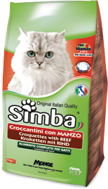 Сухой корм для взрослых кошек Simba Cat с говядиной  400 гр, 2 кг
