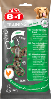 Лакомство для собак 8in1 Training Pro Learn косточки с DHA (докозогексаеновая кислота), 100 г