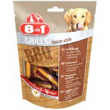 Лакомство для собак хрустящее 8in1 Grills Bacon Style гриль-снеки в форме бекона с ароматом барбекю 80 г