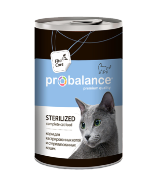Консервированный корм для взрослых кастрированных котов и стерилизованных кошек Probalance Sterilized 415 г