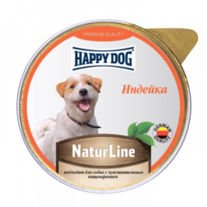 Консервы для собак Happy Dog, паштет, индейка, 85 г