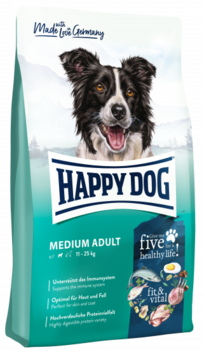 Сухой корм для взрослых собак средних пород Happy Dog Supreme Fit and Well Medium Adult  4 кг, 12,5 кг