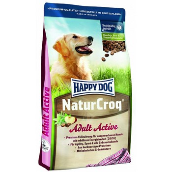 Сухой корм для взрослых активных собак всех пород и кормящих сук Happy Dog Natur Croq Active, 15 кг 15 кг