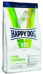Сухой лечебный корм для взрослых собак гиперчувствительность при пищевой аллергии Happy Dog VET Hypersensitivity 1 кг, 4 кг, 12,5 кг