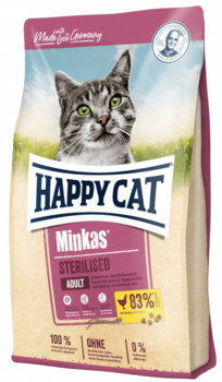 Сухой корм для взрослых стерилизованных кошек Happy Cat Minkas Sterilised с птицей  500 гр, 1,5 кг, 10 кг