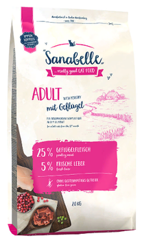 Сухой корм для взрослых кошек Sanabelle Adult  с птицей домашнего содержания 400 гр, 2 кг, 10 кг