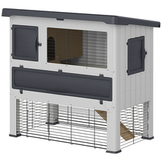 Двухэтажная пластиковая клетка для кроликов Ferplast Cage Grand Lodge 120 (серая)