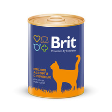 Консервы для кошек премиум класса Brit Premium Мясное ассорти с печенью, 340гр