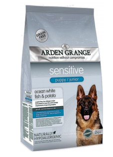 Сухой корм для щенков и молодых собак Arden Grange Puppy/Junior Sensitive с деликатным желудком или чувствительной кожей 2 кг, 12 кг