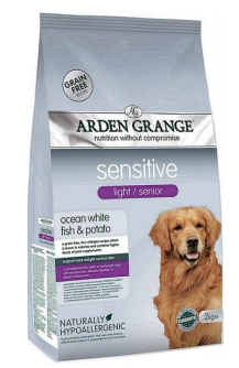 Сухой корм для собак преклонного возраста Arden Grange  Light/Senior Sensitive, с деликатным желудком и чувствительной кожей 2 кг, 12 кг