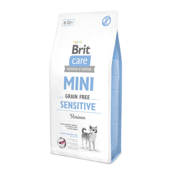 Сухой беззерновой корм для собак миниатюрных пород с чувствительным пищеварением Brit Care Sensitive Grain Free  400 гр, 2 кг, 7 кг