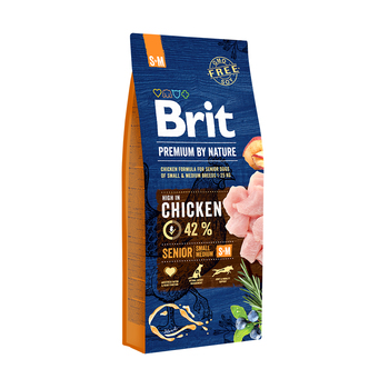 Сухой корм для пожилых собак мелких и средних пород Brit Premium by Nature Senior S+M 1 кг, 3 кг, 8 кг, 15 кг