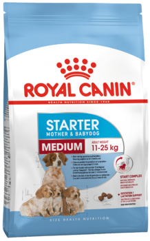 Сухой корм для щенков до 2-х месяцев, беременных и кормящих сук  Royal Canin Medium Starter Mother and Babydog, Роял Канин Медиум Стартер Мазер энд Бэбидог 4 кг, 12 кг