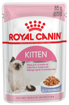 Консервированный корм для котят от 4 месяцев, вторая фаза прикорма Royal Canin Kitten Instinctive кусочки в желе 85 гр